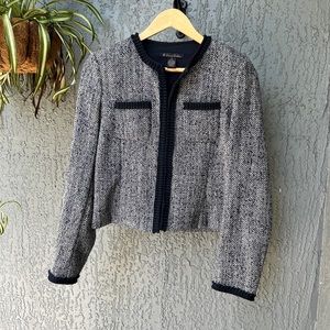 Women's Black and Gray Tweed Jacket